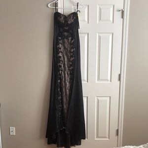 COLORS black lace and rose gold prom dress size 2